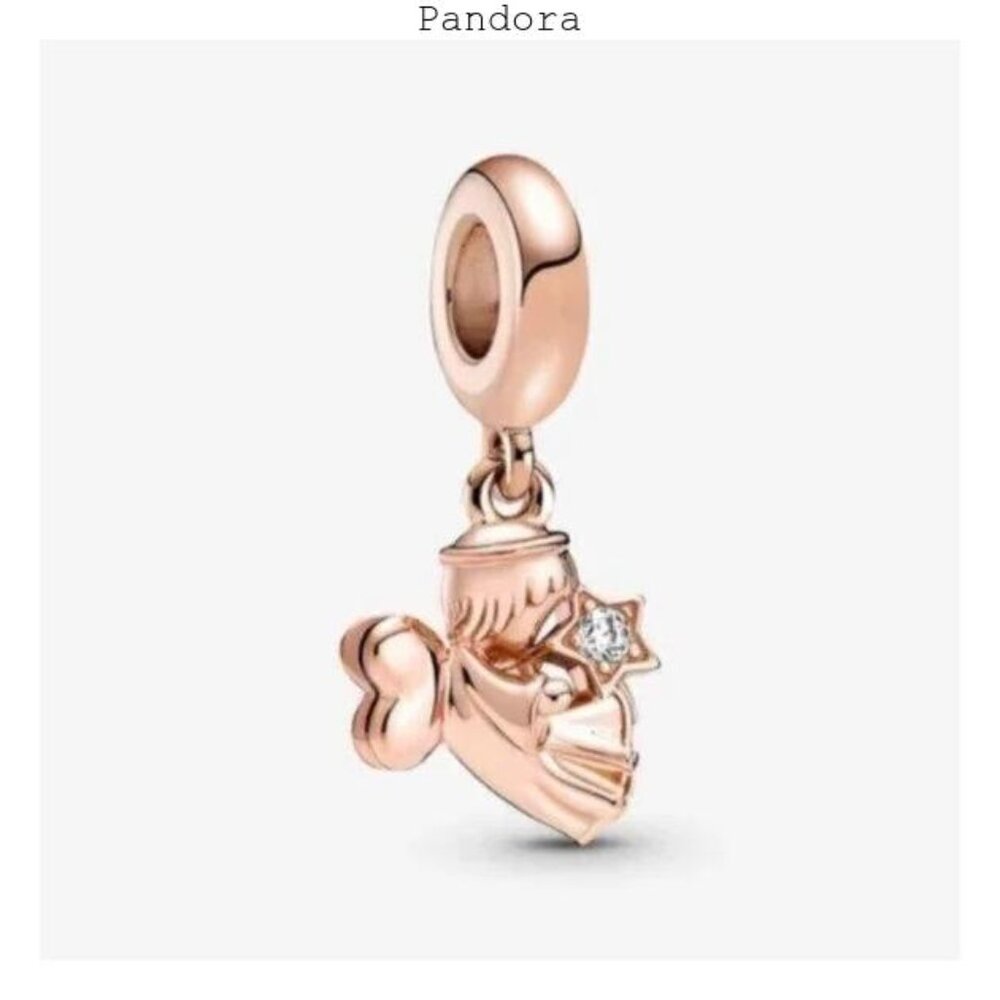 PANDORA Heart Winged Angel Dangle Charm